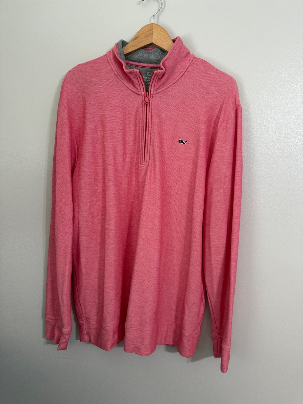 Vineyard Vines Coral Pink Half-Zip Pullover